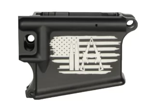 Laser Engraved American 2A Flag on Custom AR-15 Black Lower - 80%