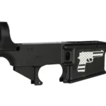 Custom Laser Engraved Pistol | American Flag Tribute | 80% AR-15 Black Lower