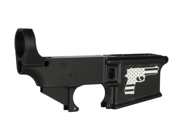 Custom Laser Engraved Pistol as an American Flag Tribute on 80% AR-15 Black Lower