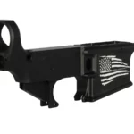 Echoes of Courage: Laser Engraved Distressed American Flag & Anodized AR-15 Lower