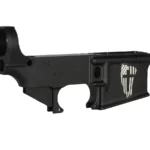 Custom Laser Engraved AR-15 Black Lower with American Flag Cross Design