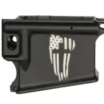 Laser Engraved American Flag Cross on 80% AR-15 Black Lower – Patriotic Gun Build
