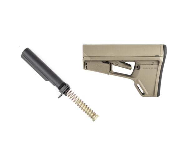 Magpul ACS-L stock FDE with mil-spec buffer tube assembly combo MAG378FDE