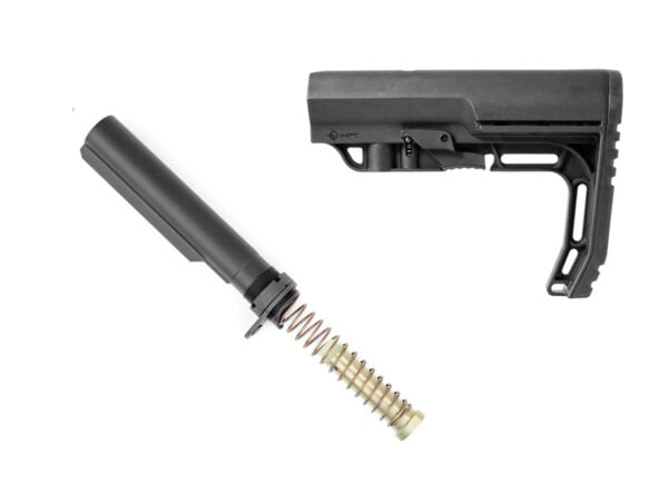 MFT Battlelink Minimalist Complete Stock Black with Buffer Tube Assembly MFT Battlelink Minimalist Complete Stock Black with mil-spec buffer tube assembly