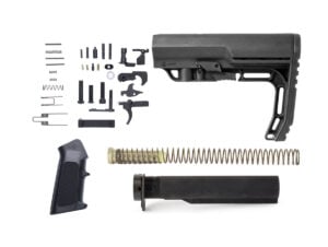MFT Battlelink Minimalist Stock Black with mil-spec buffer tube assembly and lower parts kit