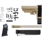 SB Tactical SBA3 FDE pistol brace lower build kit with mil-spec buffer tube and lower parts kit