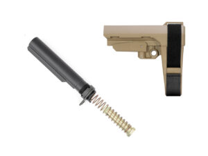 SB Tactical SBA3 FDE pistol brace with mil-spec buffer tube assembly kit