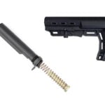 XTS-101 AR skeletonized collapsible stock with mil-spec carbine buffer tube assembly in black