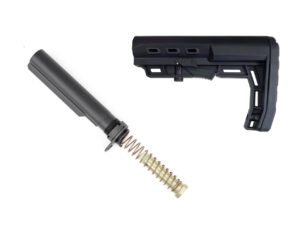 XTS-101 AR skeletonized collapsible stock with mil-spec carbine buffer tube assembly in black