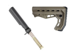 XTS-58T skeletonized AR-15 stock with mil-spec buffer tube assembly FDE