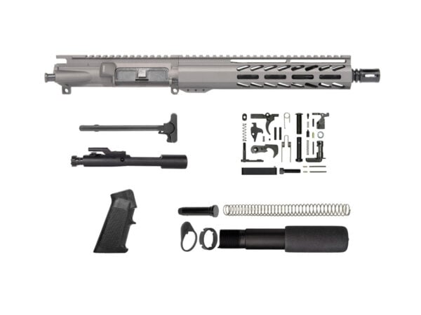 10.5" AR-15 7.62x39 Tungsten Grey Pistol Kit with 10" House M-lok handguard